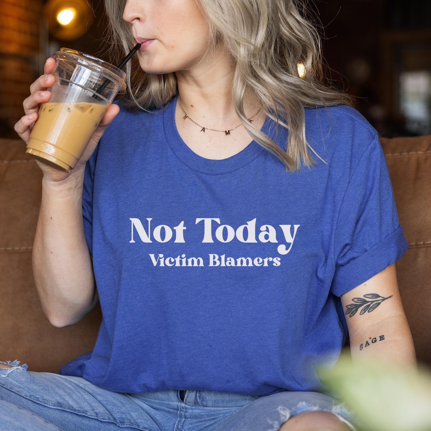Heather True Royal Bold Survivor Support T-Shirt
