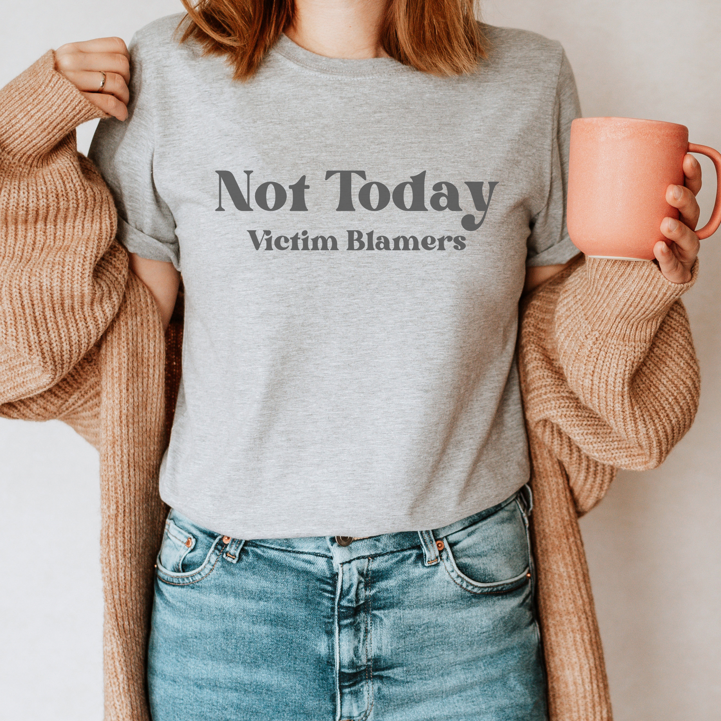 Athletic Heather Bella + Canvas Not Today Victim Blamers Shirt