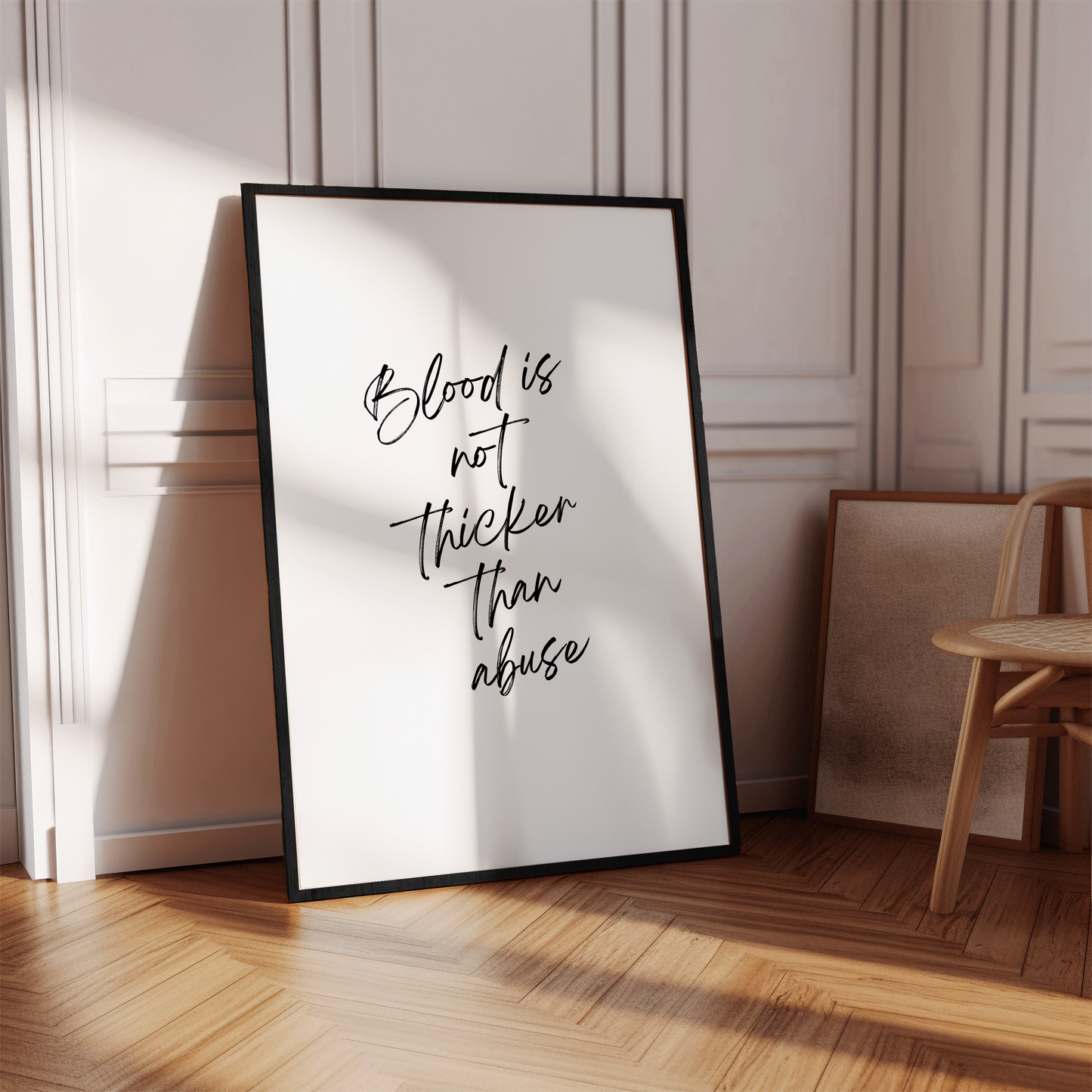 Blood Is Not Thicker Than Abuse Wall Art Print Digital Download Affirmation Poster. Gift For Advocate. Abuse Is Not Love Typography Trendy Art Print. Mental Health Dopamine Decor. Chosen Family Art. Victim Advocate Office Art.