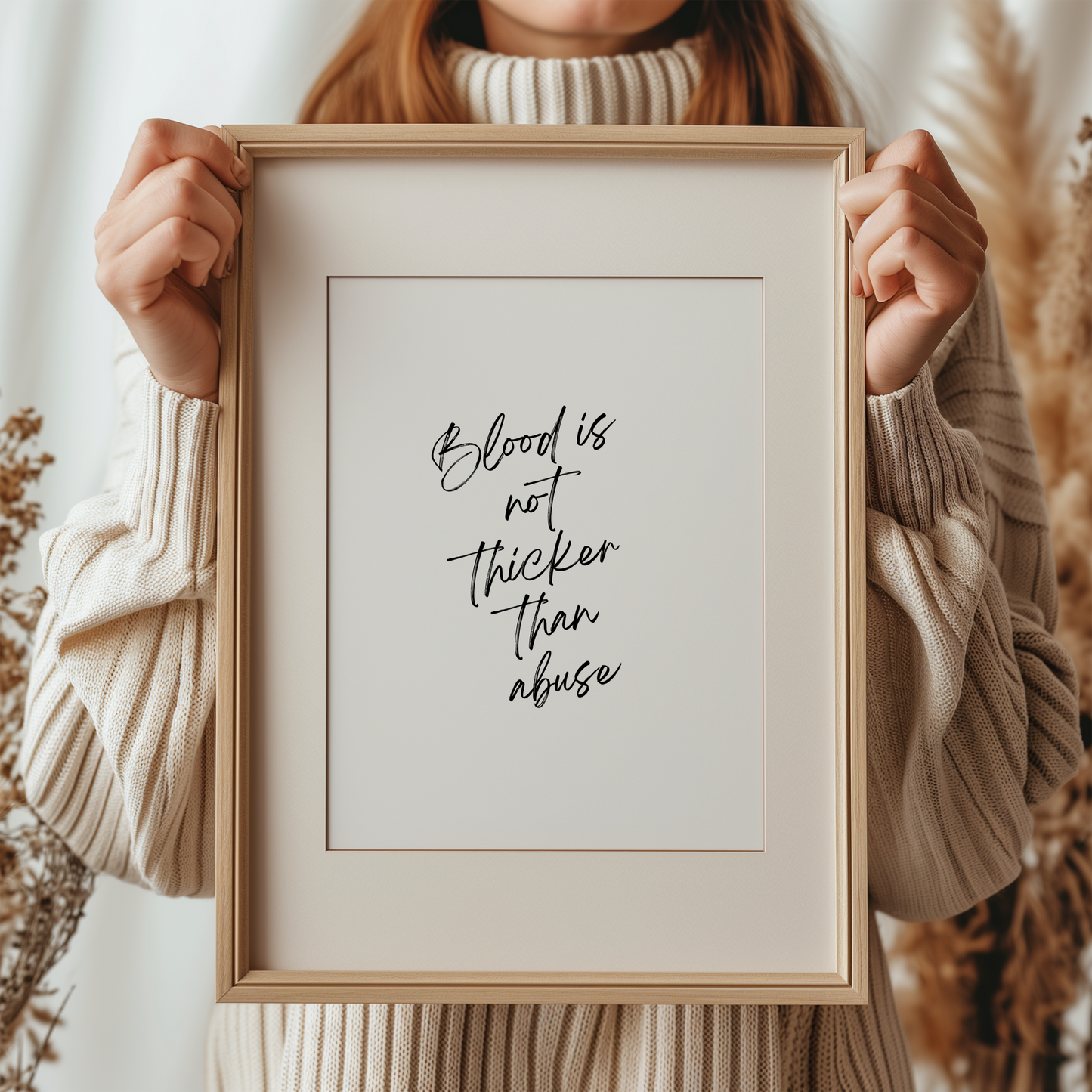 Blood Is Not Thicker Than Abuse Wall Art Print Digital Download Affirmation Poster. Gift For Advocate. Abuse Is Not Love Typography Trendy Art Print. Mental Health Dopamine Decor. Chosen Family Art. Victim Advocate Office Art.