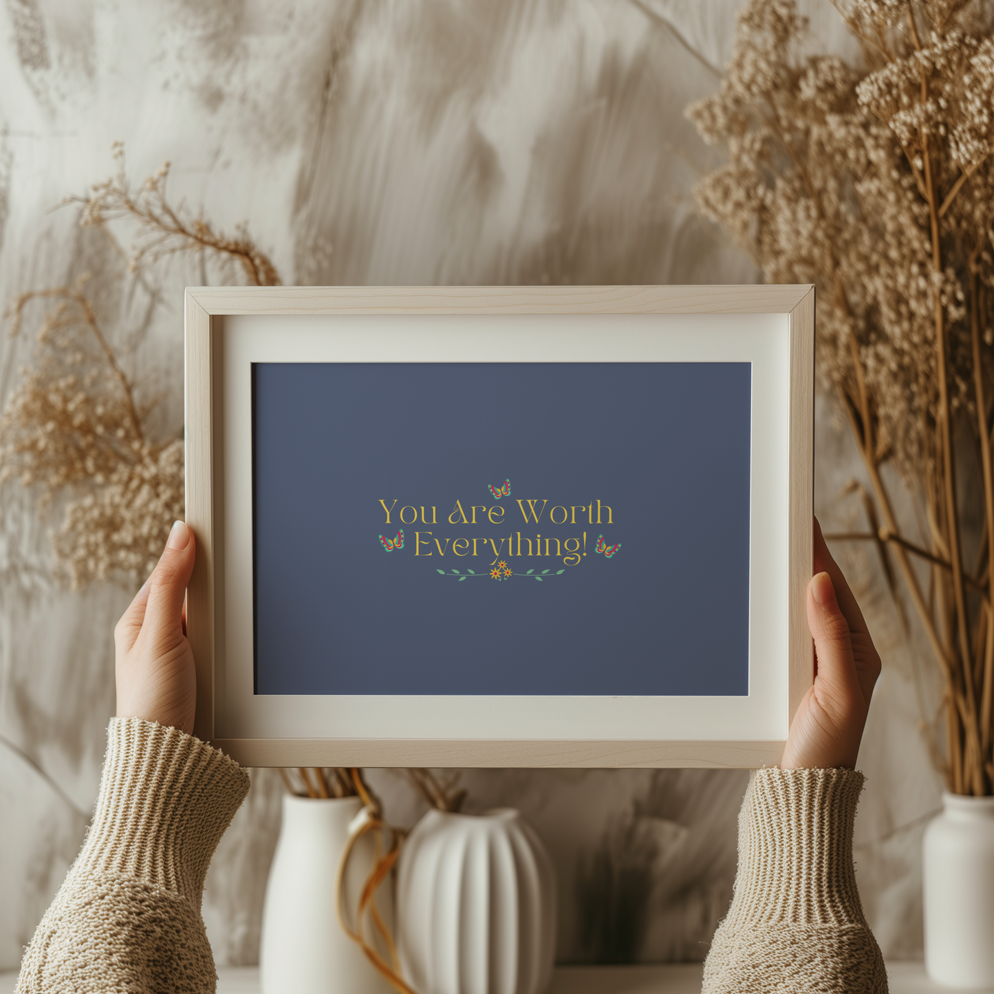 You Are Worth Everything Butterfly Wall Art Nursery Childrens Room Print Digital Download Poster Gift For Child Advocate Childrens Mental Health Empowering Child Advocacy Office Art Print, Teachers, therapists, and counselors, New Mom Gift, Baby Gift.