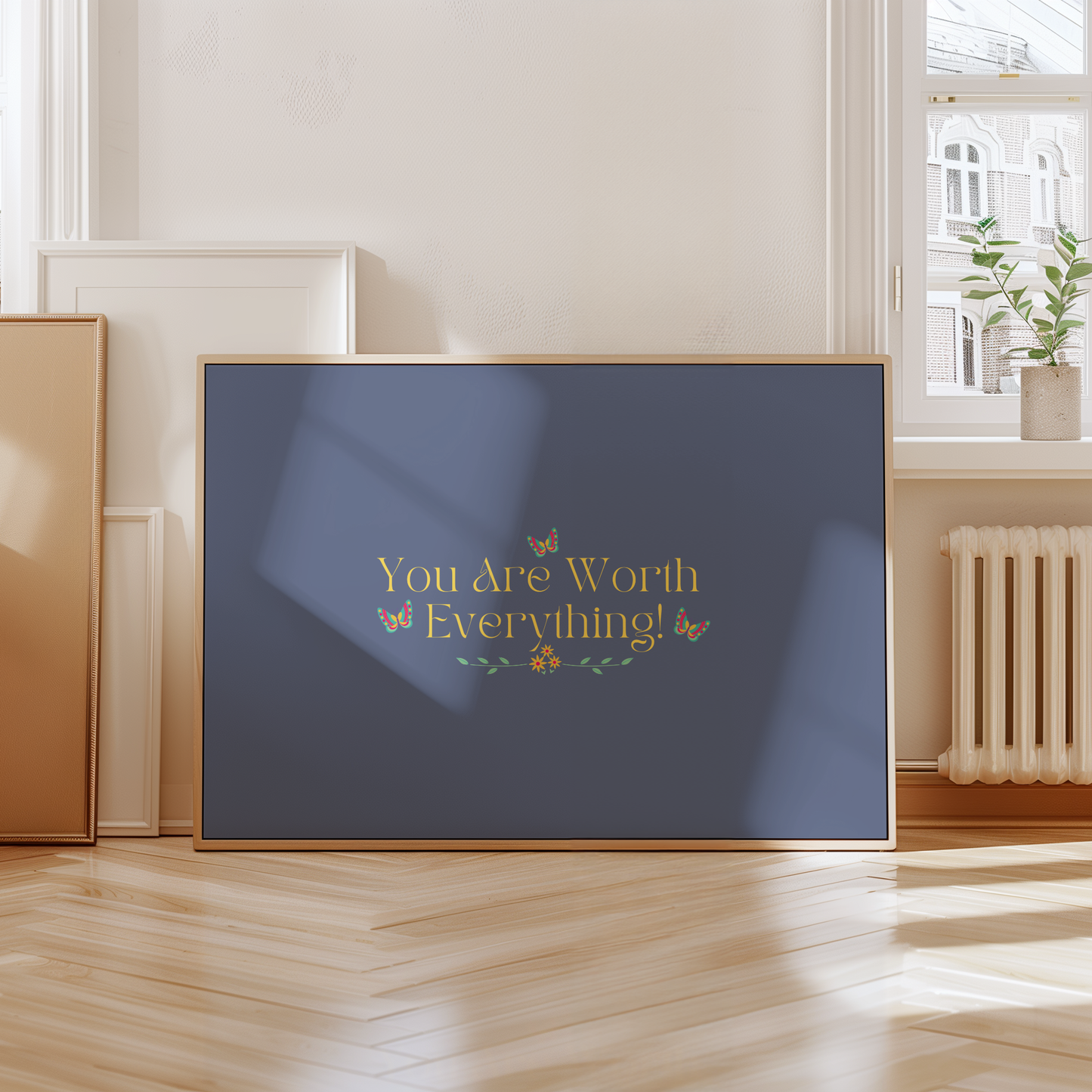 You Are Worth Everything Butterfly Wall Art Nursery Childrens Room Print Digital Download Poster Gift For Child Advocate Childrens Mental Health Empowering Child Advocacy Office Art Print, Teachers, therapists, and counselors, New Mom Gift, Baby Gift.