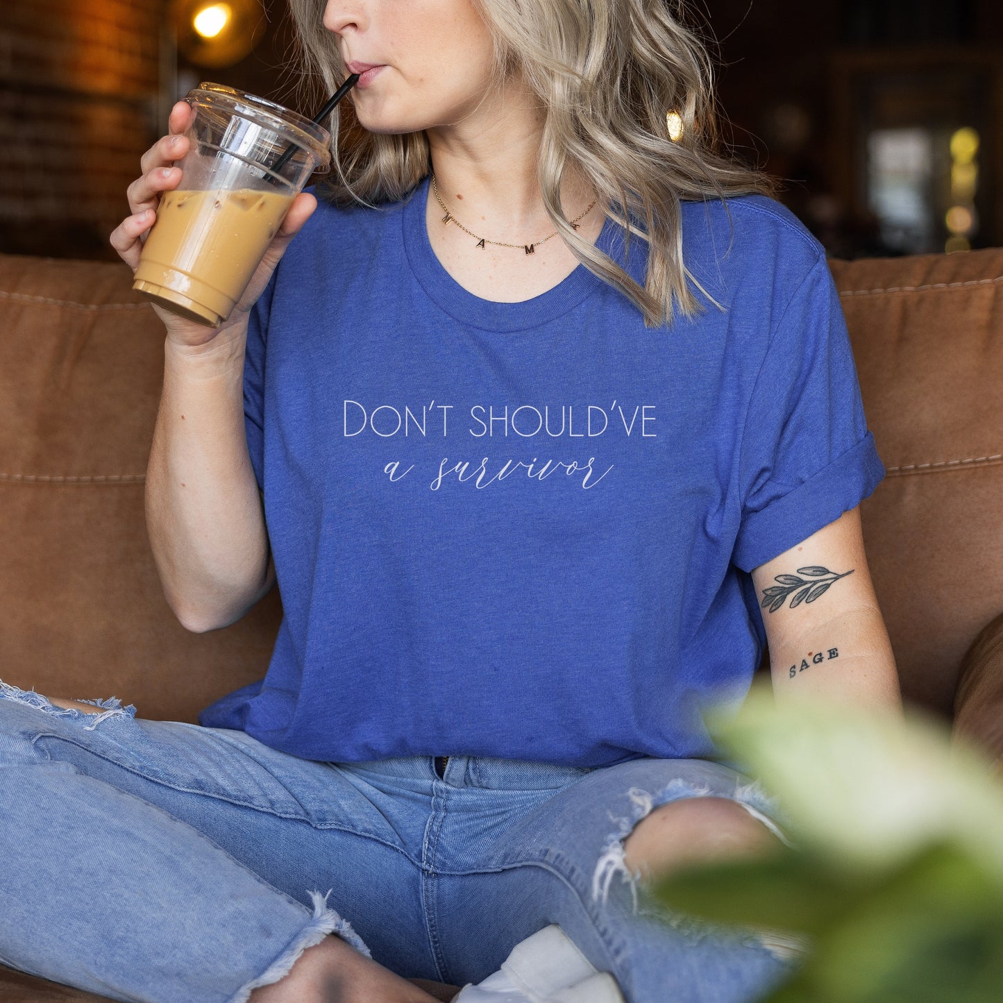 The bold and impactful slogan, "Don't Should've A Survivor," sends a clear message against the harmful practice of victim blaming. By wearing this shirt, you become an advocate for change, contributing to a culture of empathy, understanding, and respect. Perfect for survivors of abuse and trauma, victim advocates, and mental health advocates.
