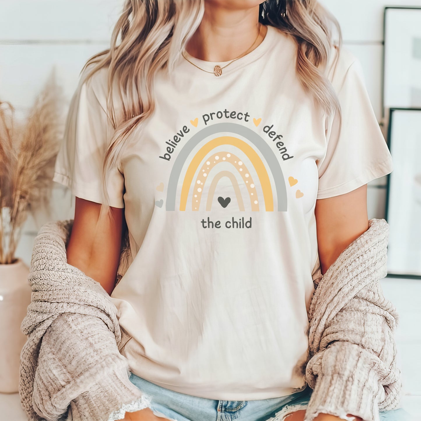 Believe Protect Defend The Child Tee (Rainbow)
