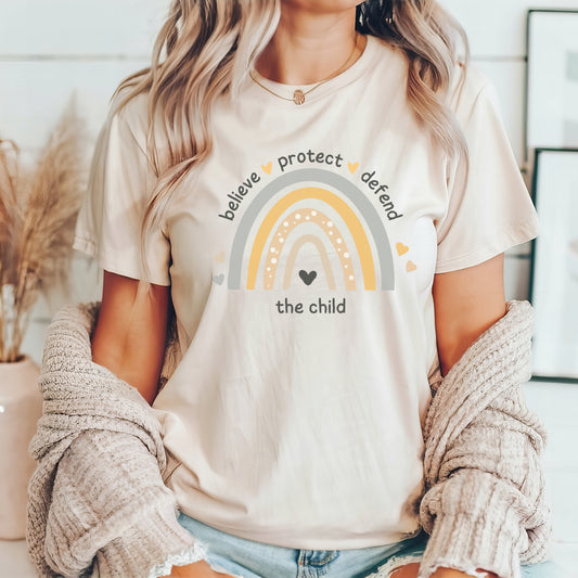 Believe Protect Defend The Child Tee (Rainbow)