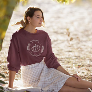 Adorned with a heartwarming autumn fall harvest pumpkin graphic and the inspiring message Families Gather, Families Protect, this crewneck sweatshirt stands as a testament to the unwavering support and protection families should offer to survivors.