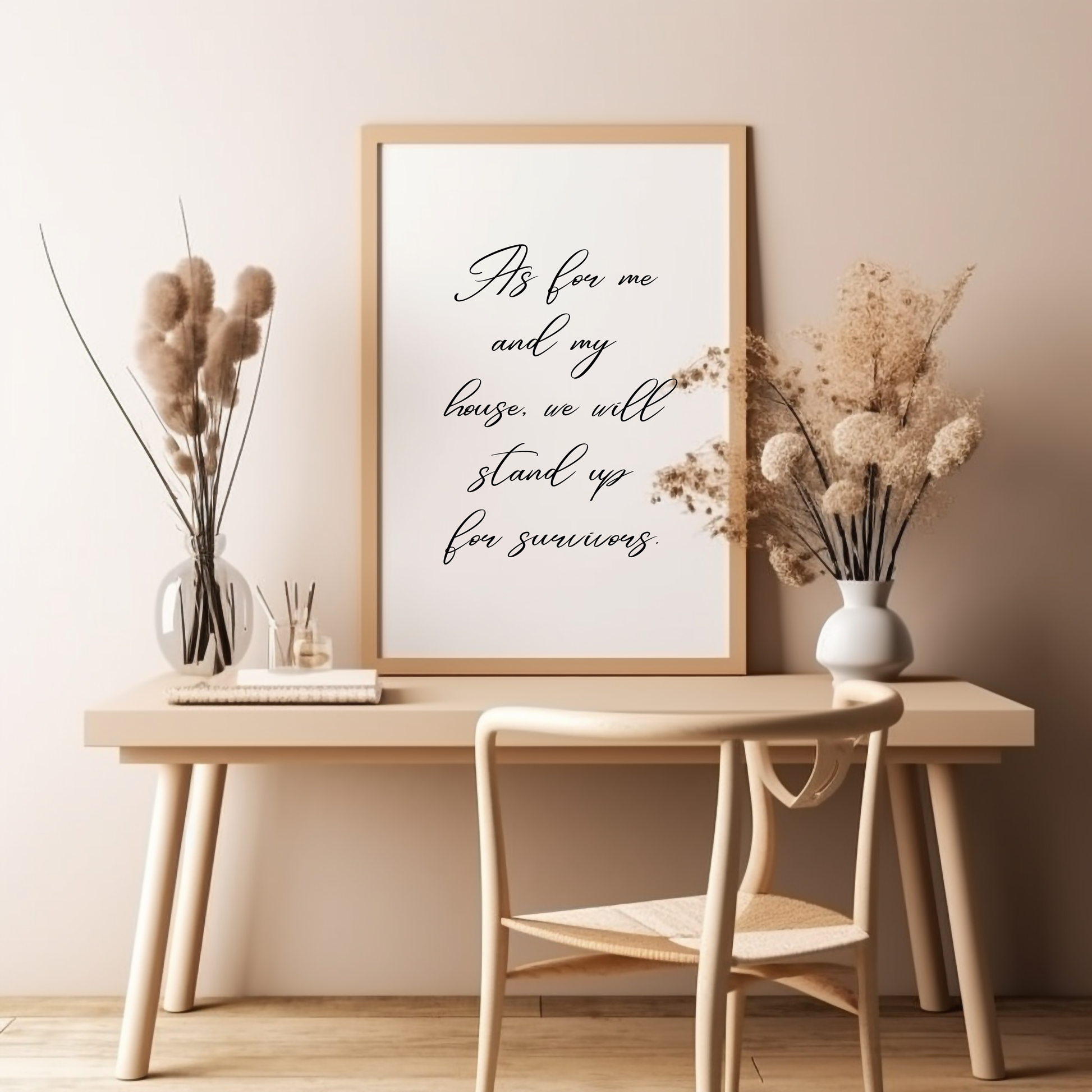 As For Me And My House We Will Stand Up For Survivors Wall Art Print Digital Download Affirmation Poster. Gift For Advocate. Believe Survivors Typography Trendy Art Print. Mental Health Dopamine Decor. Empowering Dorm Poster. Victim Advocate Office Art.