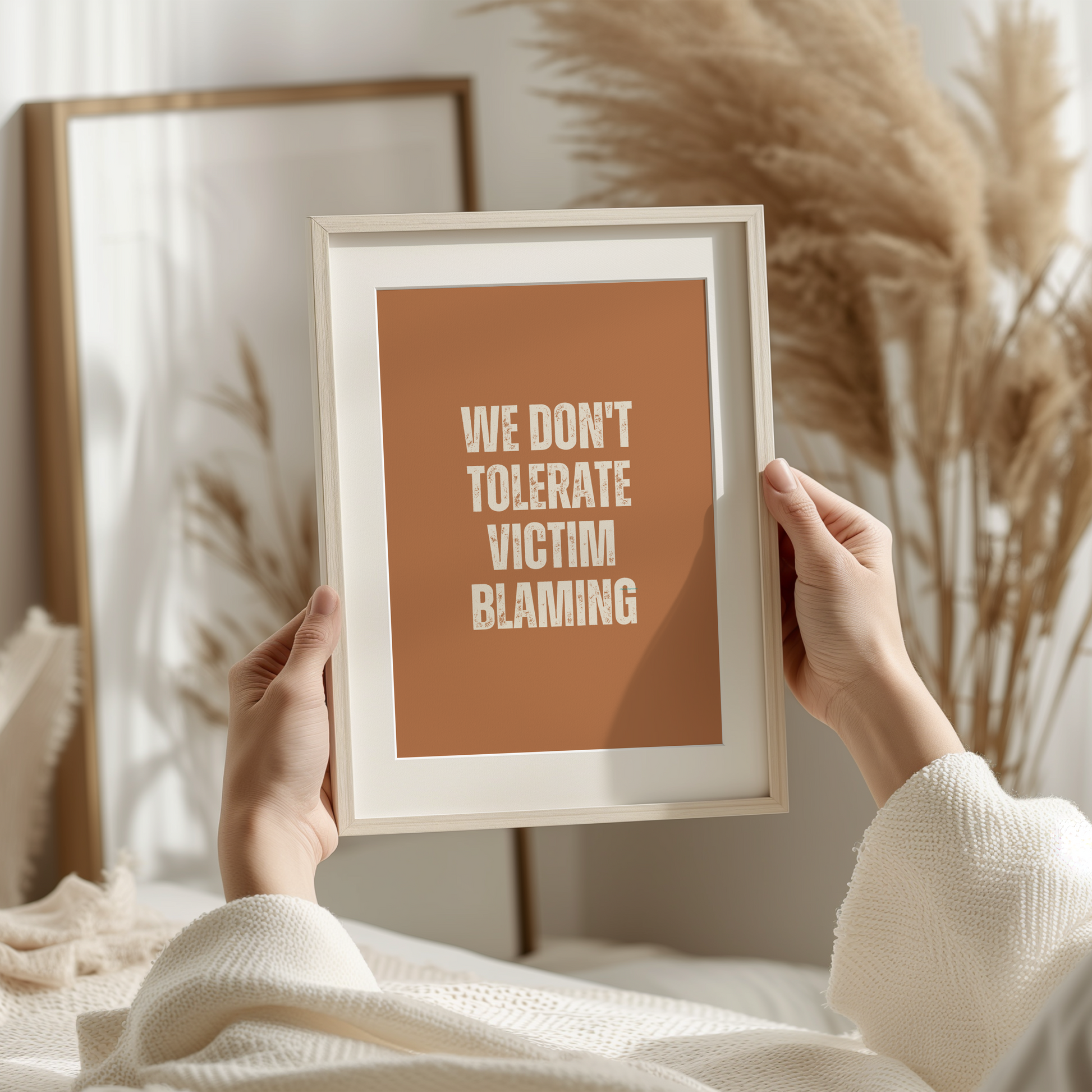 We Dont Tolerate Victim Blaming Boho Asthetic Wall Art Print Digital Download Affirmation Poster Gift For Advocate Believe Survivors Typography Trendy Art Print Mental Health Dopamine Decor Empowering Dorm Poster Victim Advocate Office Art